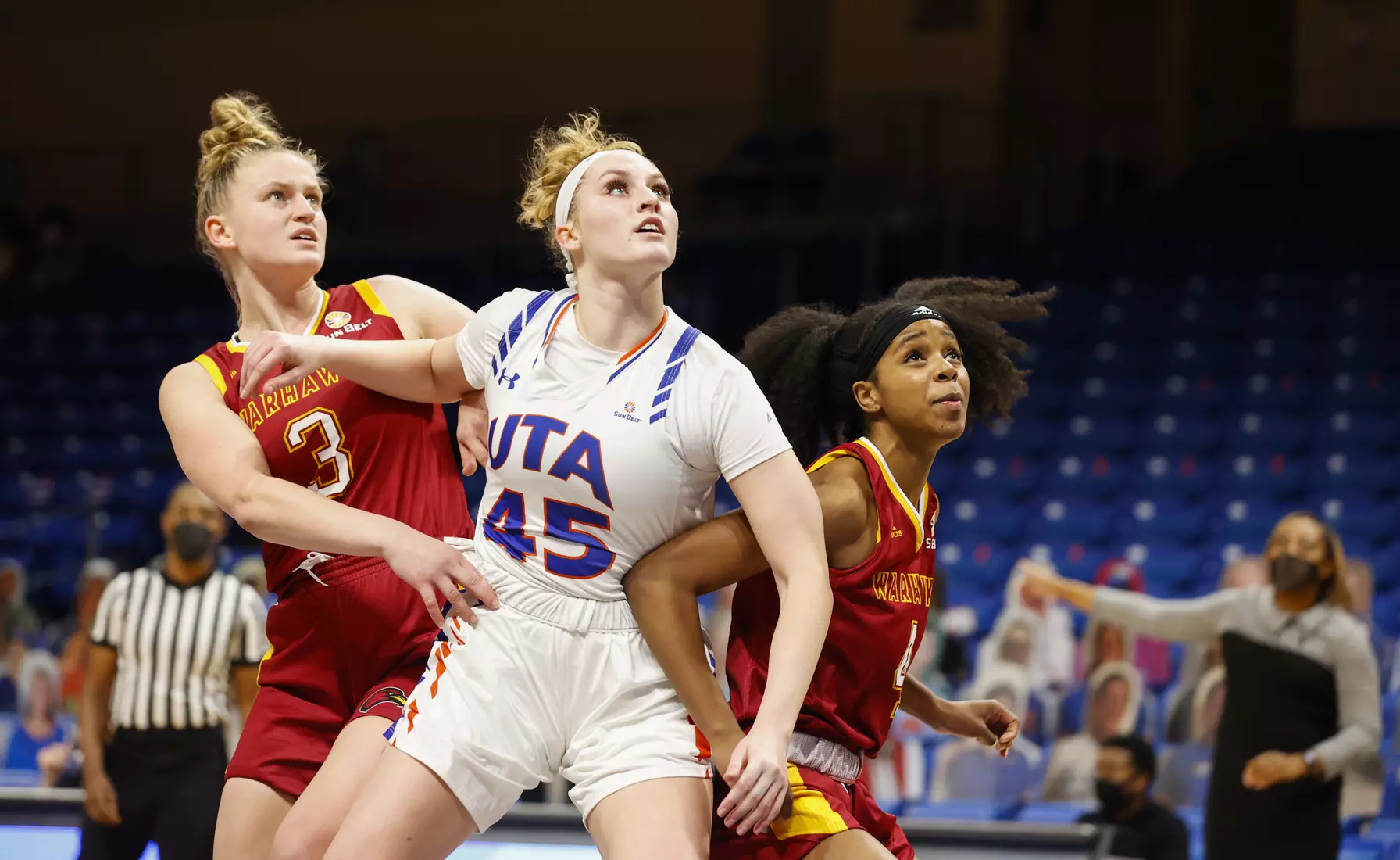 UTA vs ULM women’s basketball at College Park Center in Arlington, Texas on January 8, 2021. (Photo/Sharon Ellman)