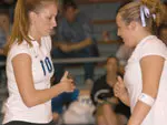 Seniors Caley Smith and Heather Dunn