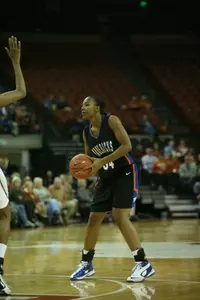 Candice Champion recorded her second double double of the season with 19 points and 10 rebounds on Friday.
