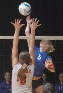 Torie Dacus led the Mavs with 10 kills and 11 digs.
