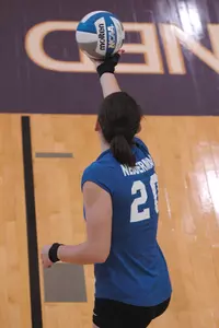 Emily Nedderman recorded four service aces against Iowa