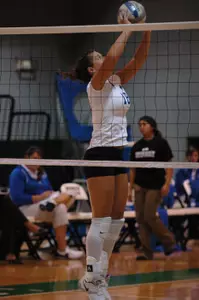 Raegan Daniel recorded her fifth double-double of the season against Texas State.
