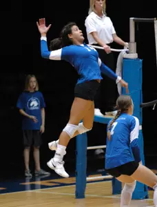 Amanda Aguilera led UT Arlington with nine kills and 14 digs against SFA.