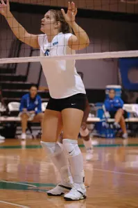 Senior Ally Wade posted five kills in the first set of the Mavericks victory over Jackson State on Friday.