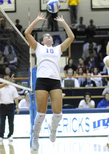 Raegan Daniel finished with 27 assists, eight digs, three kills and two blocks against Central Arkansas