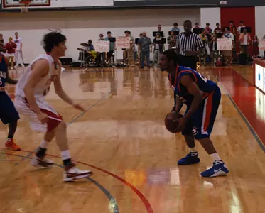 Brandon Long looks to drive early in the second half of the Nicholls game.