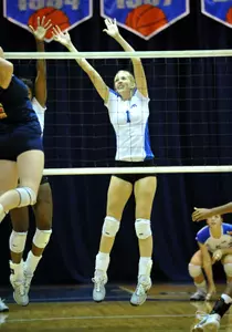 Christy Driscoll matched her season high with nine digs Saturday at Sam Houston State.