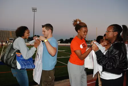 Senior Shalyn Martin signed autographs at UTA's Bed Races
