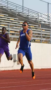 Cordero Gray finished fourth in the 100m preliminary heat and helped the 4x100m relay team qualify for the finals heat.