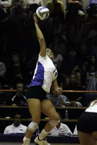 Amanda Aguilera finished tied for the team high with seven kills Saturday night against Texas Tech.