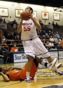 Jordan Reves scores 12 and grabs nine rebounds in Wednesday's 66-40 win over Sam Houston.