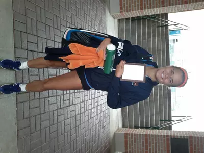 Transfer Brooke Dennis won her flight this weekend in the Rice Invitational.