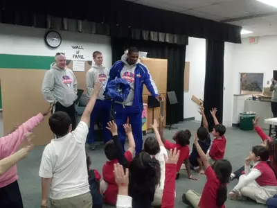UTA players take part in Mavericks Superstars program.
