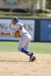 Michael Guerra drives in the first run for UTA on Tuesday at Wichita State.