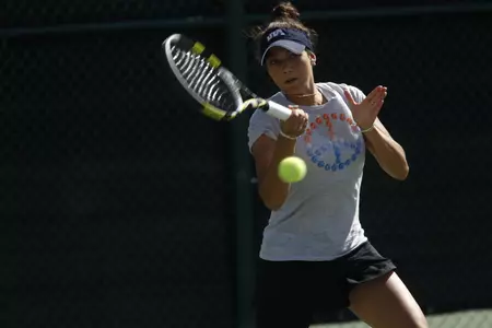 Christine Foote and Verena Scott defeated their Sam Houston State opponent in doubles play