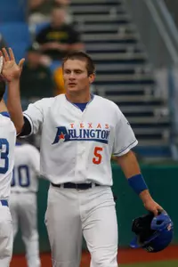 Preston Beck homers and drives in six in UTA's 8-7 win.
