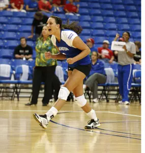 Amy Davault earned her fourth double-double of the season.