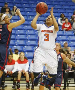 Malaika Green's shot at the overtime buzzard was a milllisecond away from a Maverick victory.