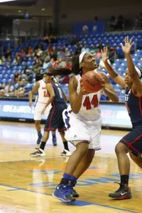 Senior center Desherra Nwanguma led the Mavericks with 28 points and seven rebounds.