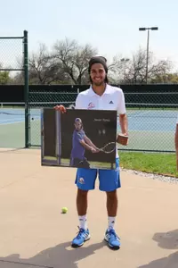 Senior Javier Perez played his final match at UTA on his home court.