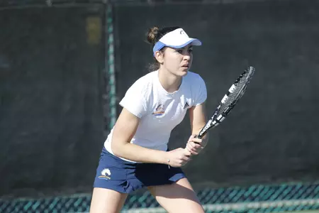 Senior Giada D'ortona played her final match as a Maverick Saturday afternoon.