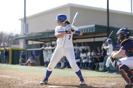 Freshman Mallory Foster picked grabbed the first hit for the Mavericks on a infield single in the fifth inning to end Louisiana's perfect game.