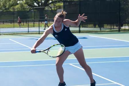 Elizabeth homs was named Sun Belt Conference Athlete of the Week on April 9 after helping her team sweep No. 55 North Texas in Denton and was named to the first team all-conference.