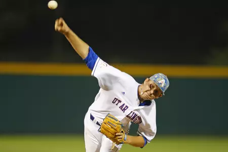 Daniel James during the UTA vs Louisiana Ragin' Cajuns baseball game at Clay Gould Ballpark on Friday, April 28, 2017. (Photo by Gregg Ellman
