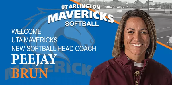 peejay brun softball head coach hired graphic