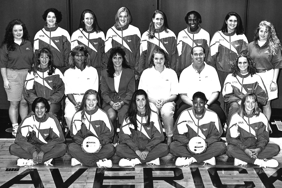 1994 volleyball black and white team photo