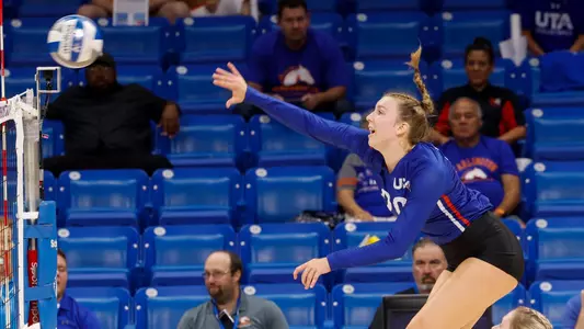 Jalie Tritt attempts a swing against New Orleans.