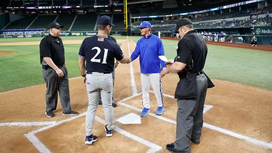 Coach Van Hook Plate Meeting vs DBU at Globe Life