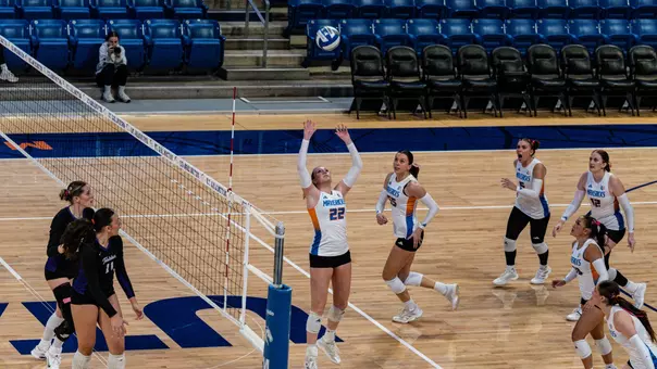 Volleyball player setting