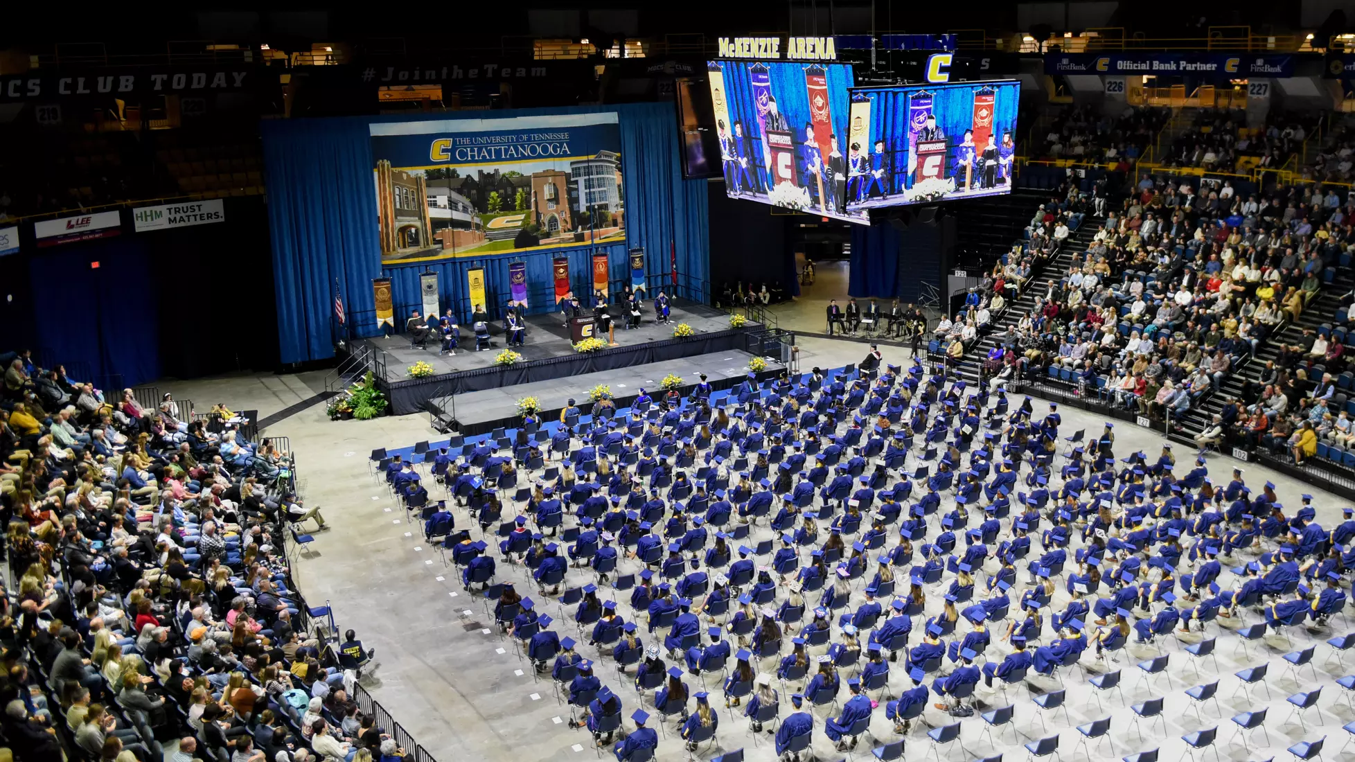 Students participate in the second of two graduation ceremonies for undergraduate students on Saturday, Dec. 11, 2021 in McKenzie Arena.