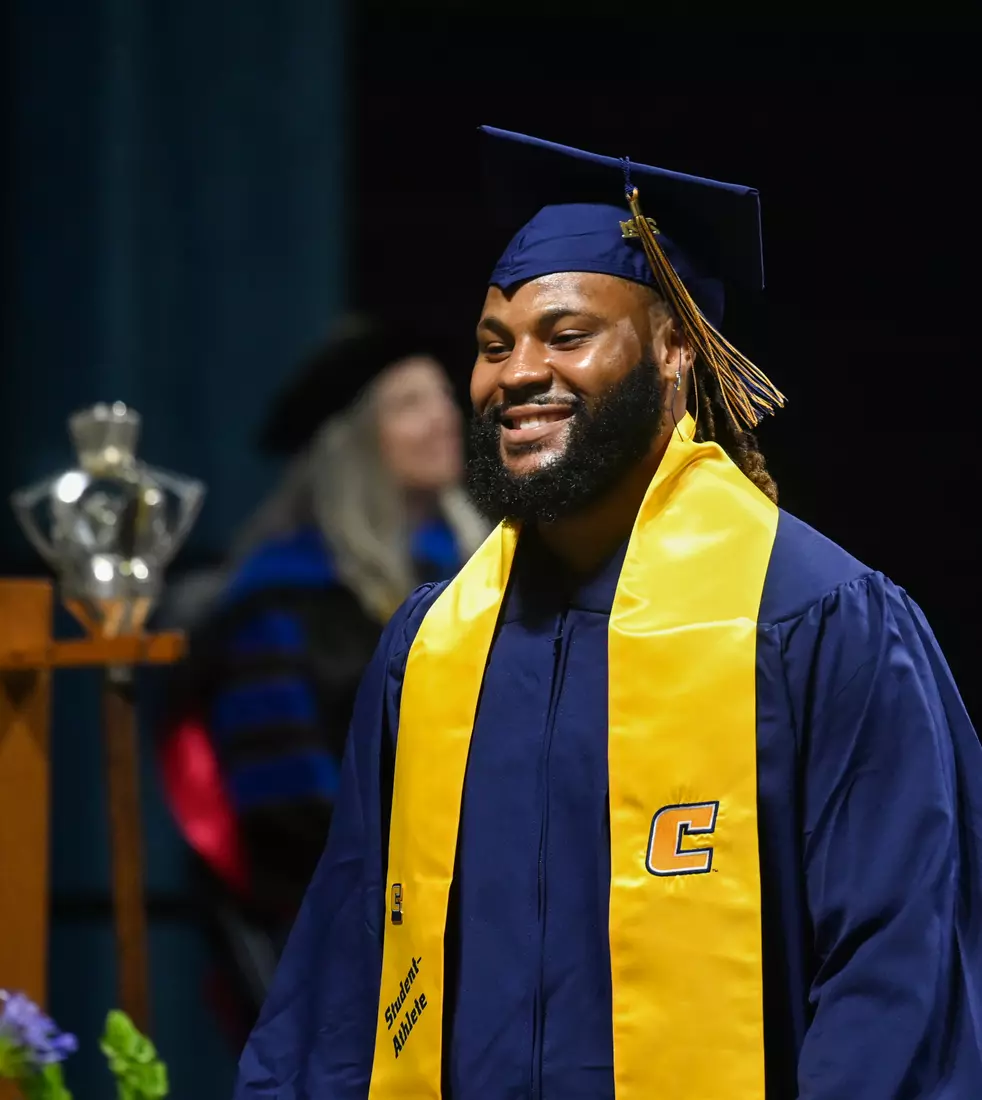 Students participate in the second of two graduation ceremonies for undergraduate students on Saturday, Dec. 11, 2021 in McKenzie Arena.