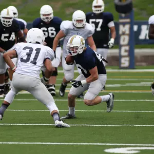 Riley Davis looks to make a move.