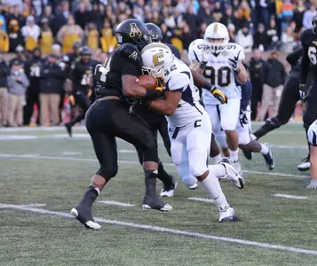 Sophomore A.J. Hampton makes a stop.