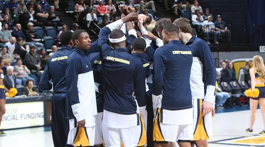 The Mocs huddle before taking on VMI.