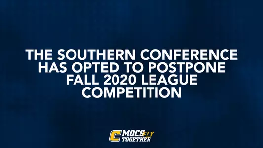 SoCon Announcement Graphic detailing postponement of fall sports in 2020.