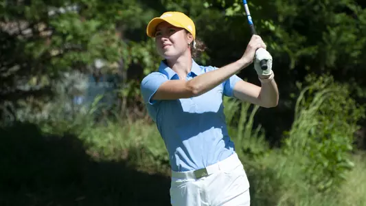 Esme Hamilton's classic finish to her golf swing.