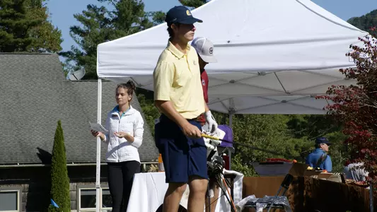 Braedon Wear prepares to tee off at J.T. Poston Invitational.