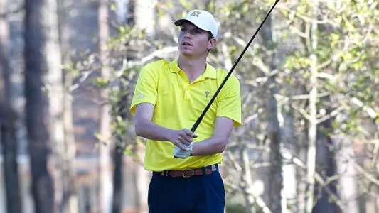Matt Smith stares down his drive adding a little lean to the left.