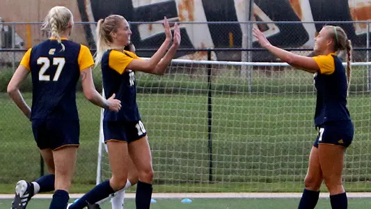 Samantha Shaw celebrates game winner