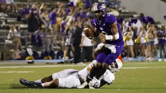 Devonnsha Maxwell collects 1 of his 3.5 sacks at North Alabama.