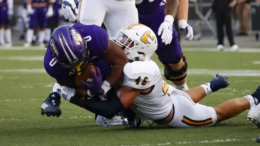 Ty Boeck makes a tackle at North Alabama.