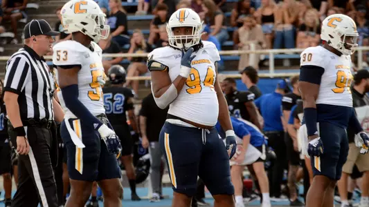 Marlon Taylor looks to the sidelines for the call at Eastern Illinois.