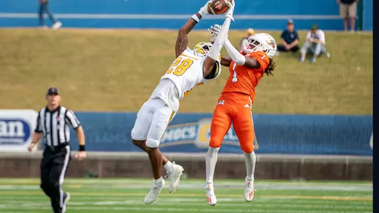 Jordan Walker skies for one of the Mocs 4 interceptions in the rout of Mercer.
