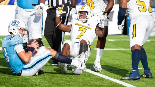 Reuben Lowery III celebrates 1st career sack.
