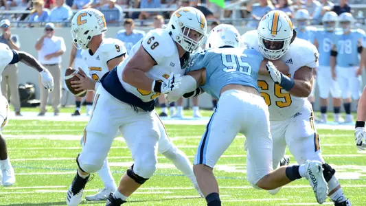 Bryce Goodner & Nick Cerimele battle at the line of scrimmage against The Citadel