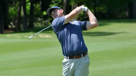 Paul Conroy fires at the pin in round 1 of the SoCon Championships.
